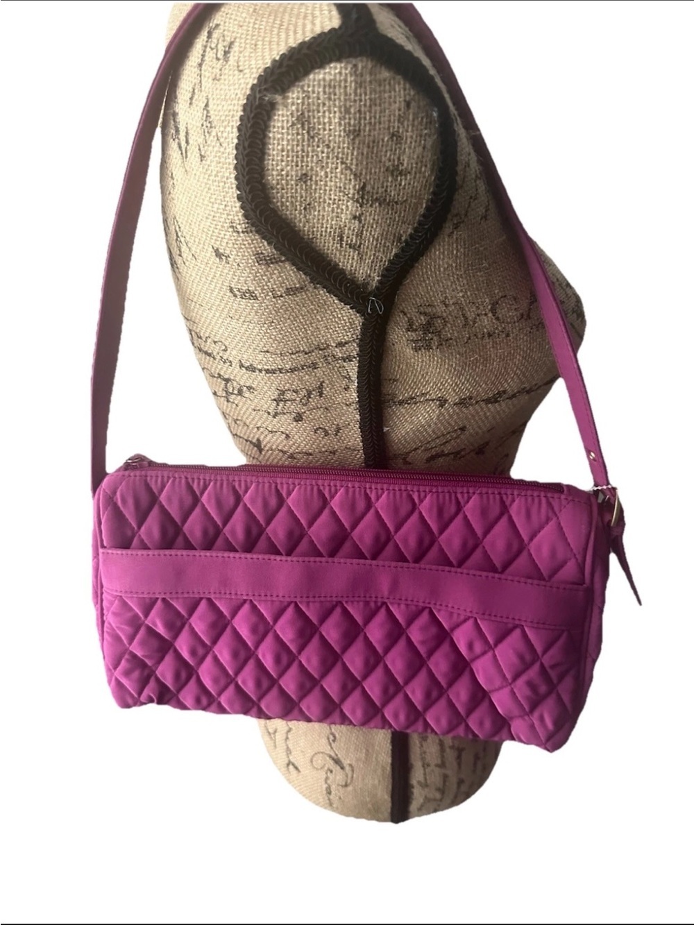 Vera Bradley Microfiber Hawthorn Rose/ Pink Small Shoulder Bag Purse